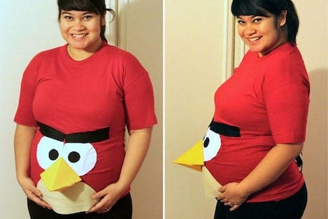 pregnancy halloween costume ideas_Angry Bird
