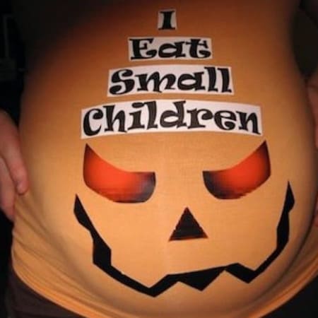 pregnant halloween costume_scary pumpkin