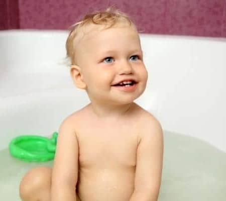 a child having a detox bath