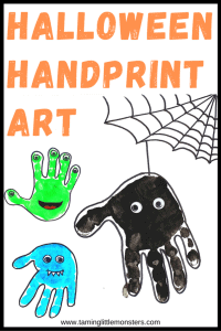 Handprint Halloween arts for 2 year olds