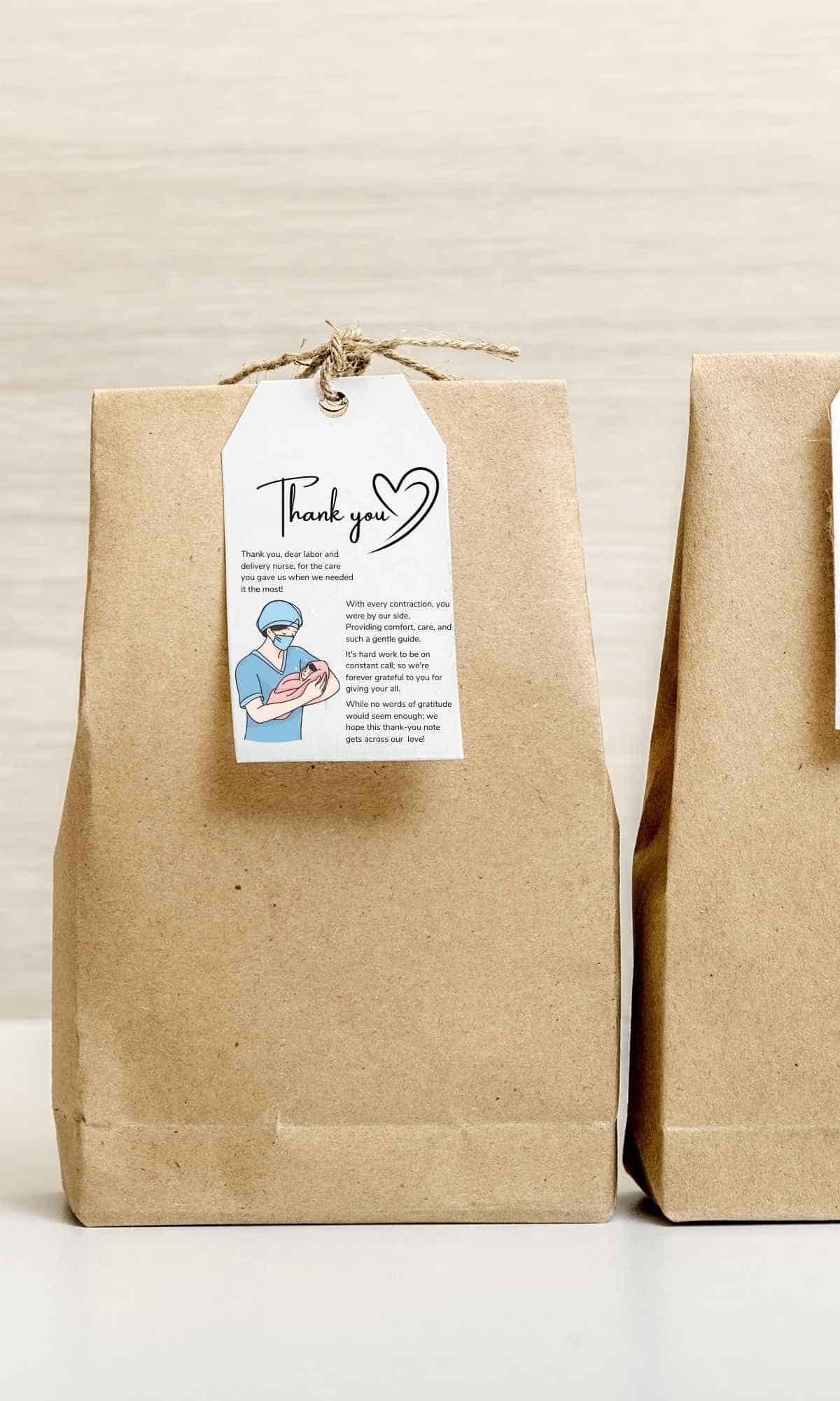 thank you gift bags for labor and delivery nurses